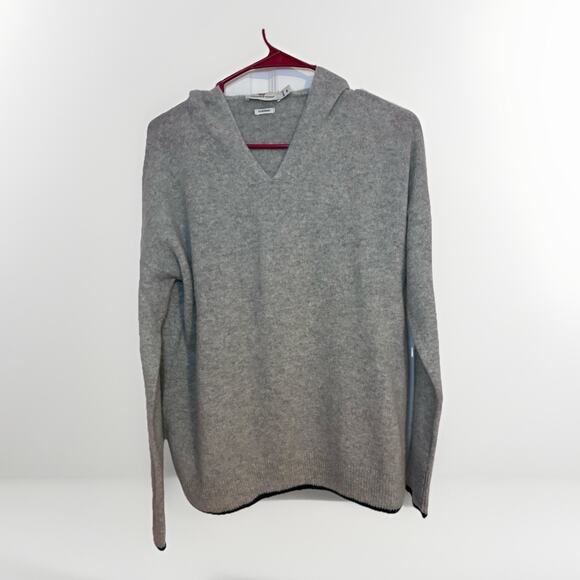 Vintage Vineyard Vines Men's Sweater Medium Grey Navy Trim 100% Cashmere Hoodie